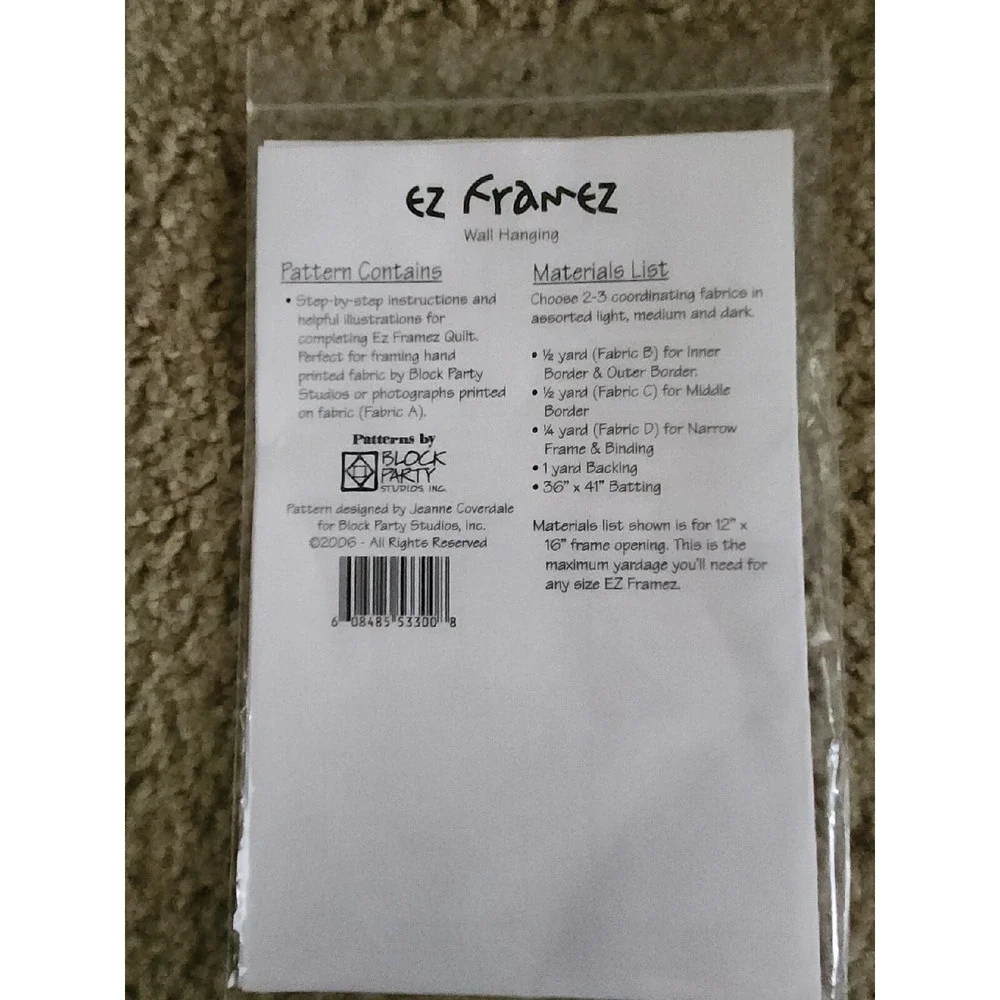 EZ Framez‎ Quilt/Sewing Pattern #53300-6 Options-Jeanne Coverdale